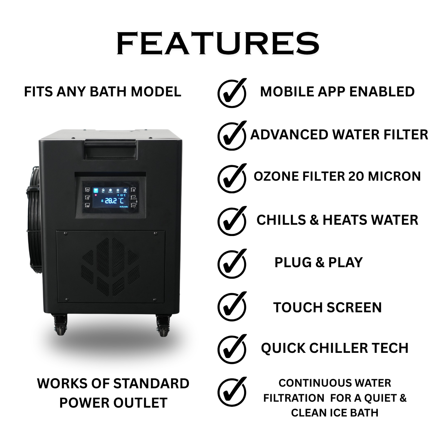 MAX PRO CHILLER/HEATER 1HP WIFI ENABLED CHILLS TO (36°F) (2°C)