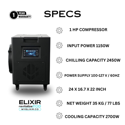 MAX PRO CHILLER/HEATER 1HP WIFI ENABLED CHILLS TO (36°F) (2°C)